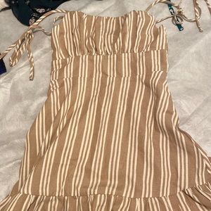 tan & white striped dress